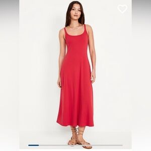 Old Navy Fit & Flare Rib-Knit Maxi Dress Small Tall NWT